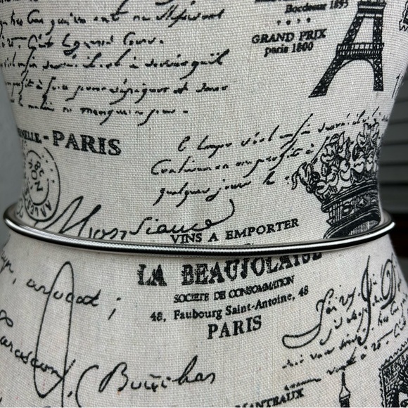 Vintage Thin Slinky Silver Disk Retro Disco Belt Size S/M - Picture 3 of 14